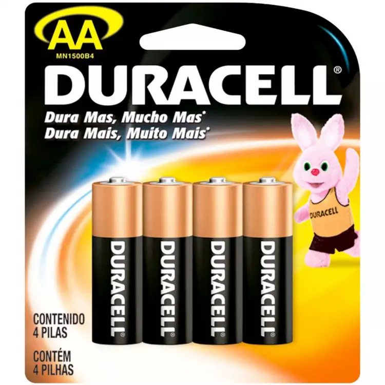 PILHA DURACELL AA 4 UNIDADES