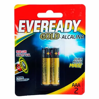 PILHA EVEREADY ALCALINA GOLD AAA2 COM 2