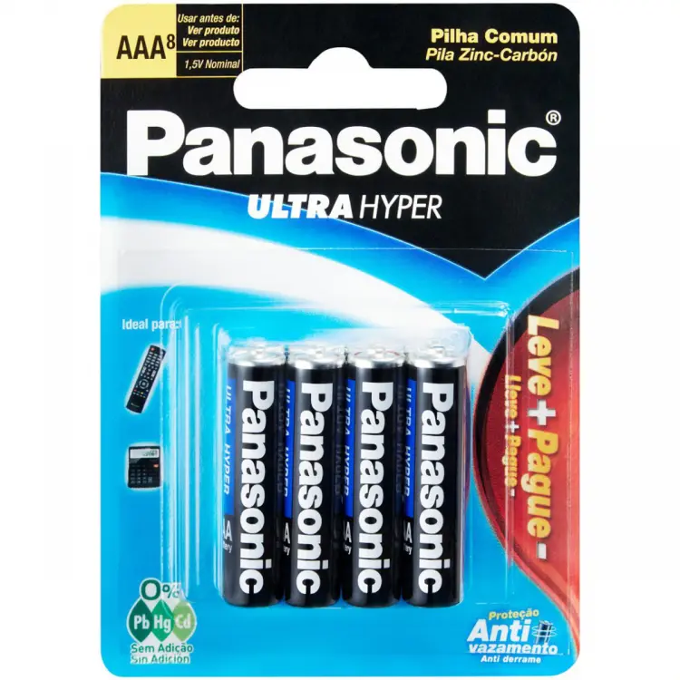 PILHA PANASONIC ULTRA HYPER AAA COM 8 UN