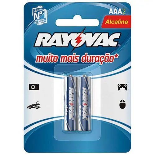 PILHA RAYOVAC ALCALINA PALITO AAA COM 2 UN