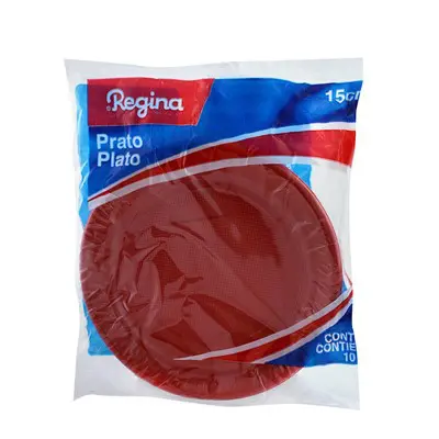 PRATO DESCARTÁVEL REGINA VERMELHO 10 UN 15 CM