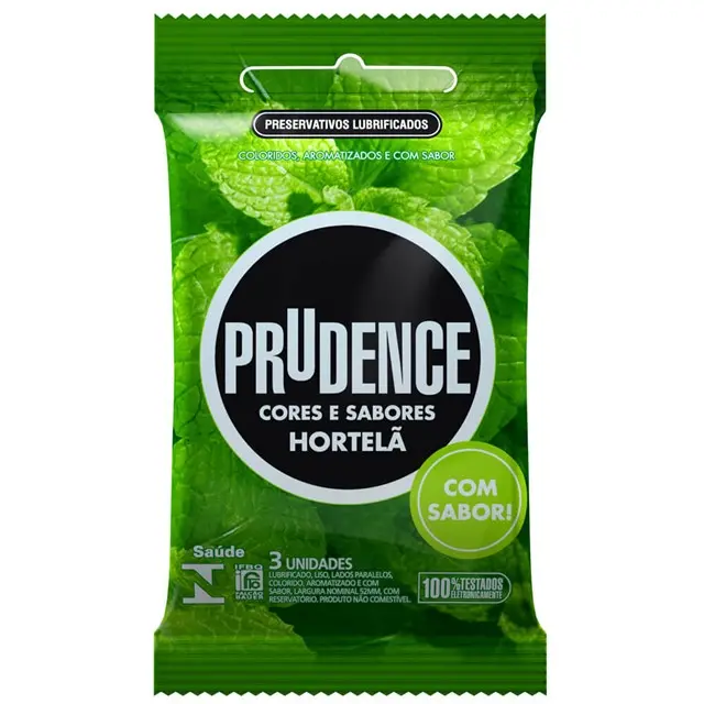 PRESERVATIVO PRUDENCE HORTELÃ COM 3 UNIDADES