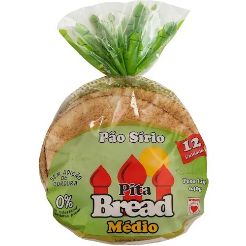 PÃO SÍRIO PITA BREAD MÉDIO COM 6 320 GRAMAS