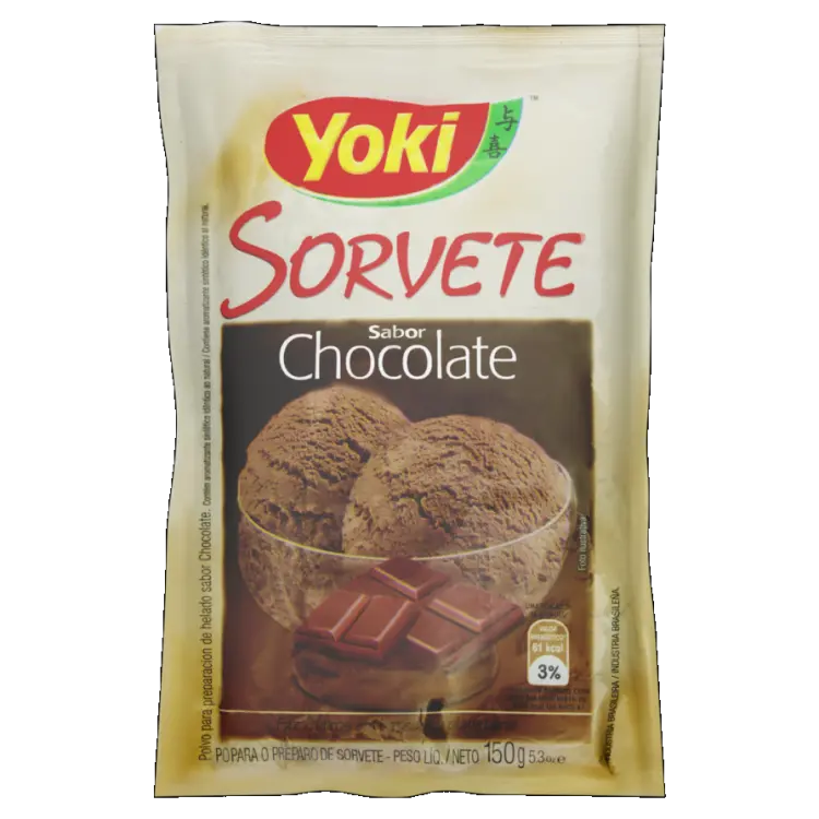 PÓ PARA PREPARO DE SORVETE YOKI SABOR CHOCOLATE 150 GRAMAS