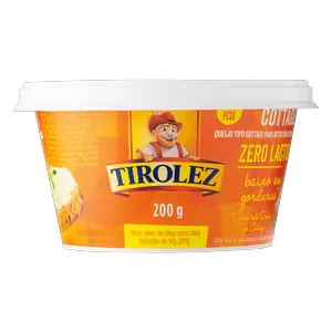 QUEIJO TIROLEZ COTTAGE ZERO LACTOSE 200G