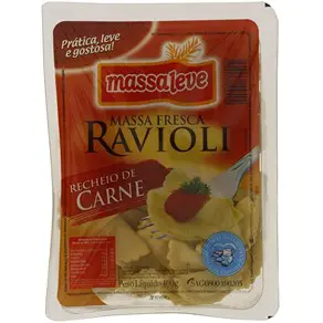 RAVIOLI MASSA LEVE CARNE 400 GRAMAS