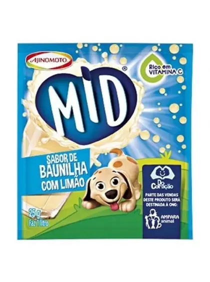 REFRESCO MID BAUNILHA COM LIMÃO 25G