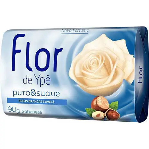 SABONETE FLOR DE YPÊ ROSAS BRANCAS E AVELÃ 90G