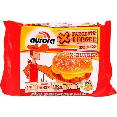 SANDUICHE AURORA FAROESTE X-BURGUER 130G