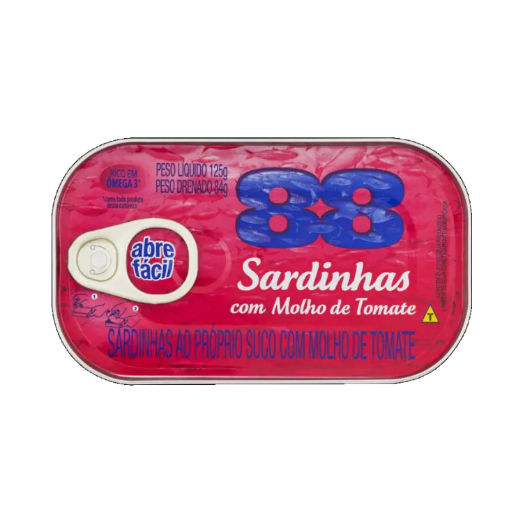 SARDINHA 88 COM MOLHO DE TOMATE 125 GRAMAS