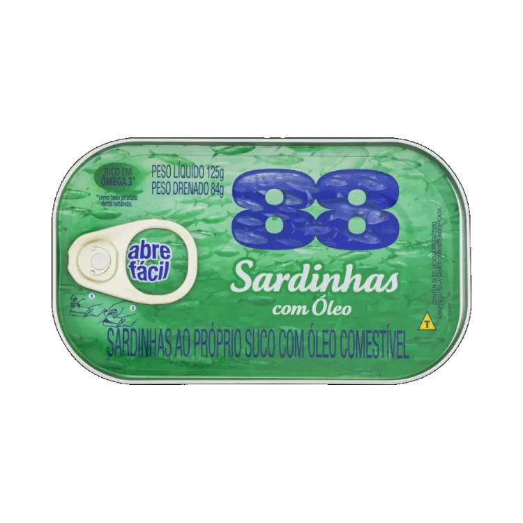 SARDINHA 88 COM ÓLEO 125 GRAMAS