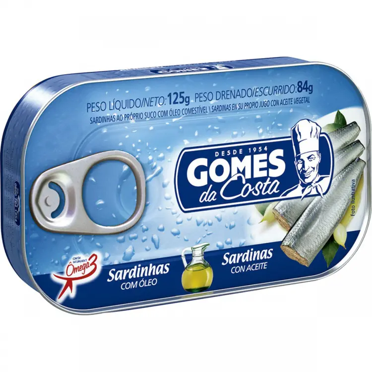 SARDINHA GOMES DA COSTA COM ÓLEO 125 GRAMAS