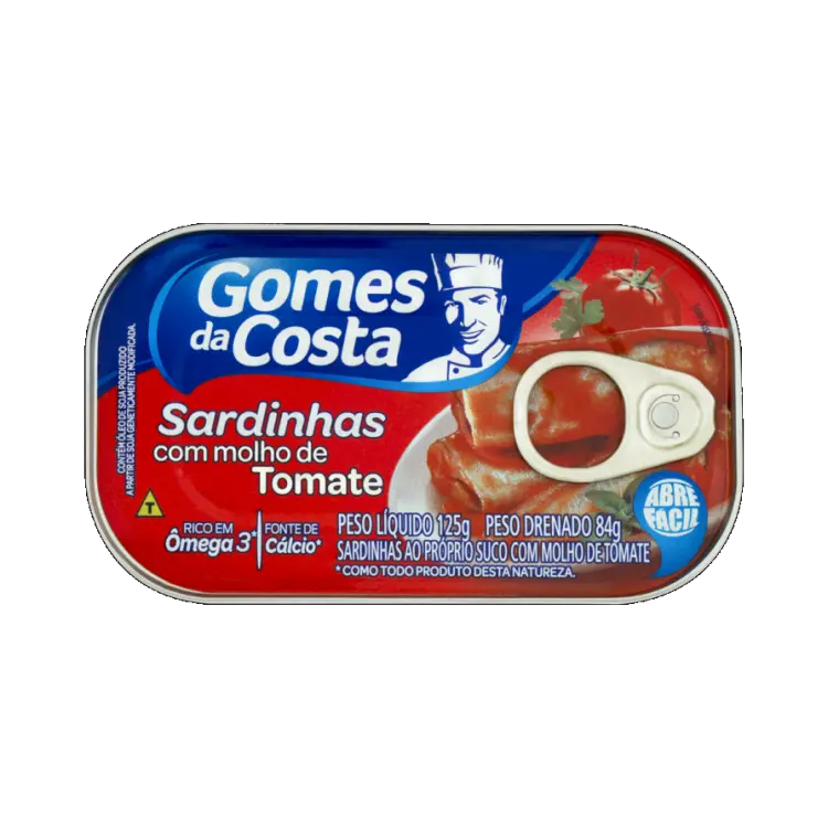 SARDINHA GOMES DA COSTA TOMATE 125 GRAMAS