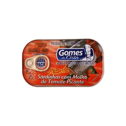 SARDINHA GOMES DA COSTA COM MOLHO DE TOMATE PICANTE 125 GRAMAS