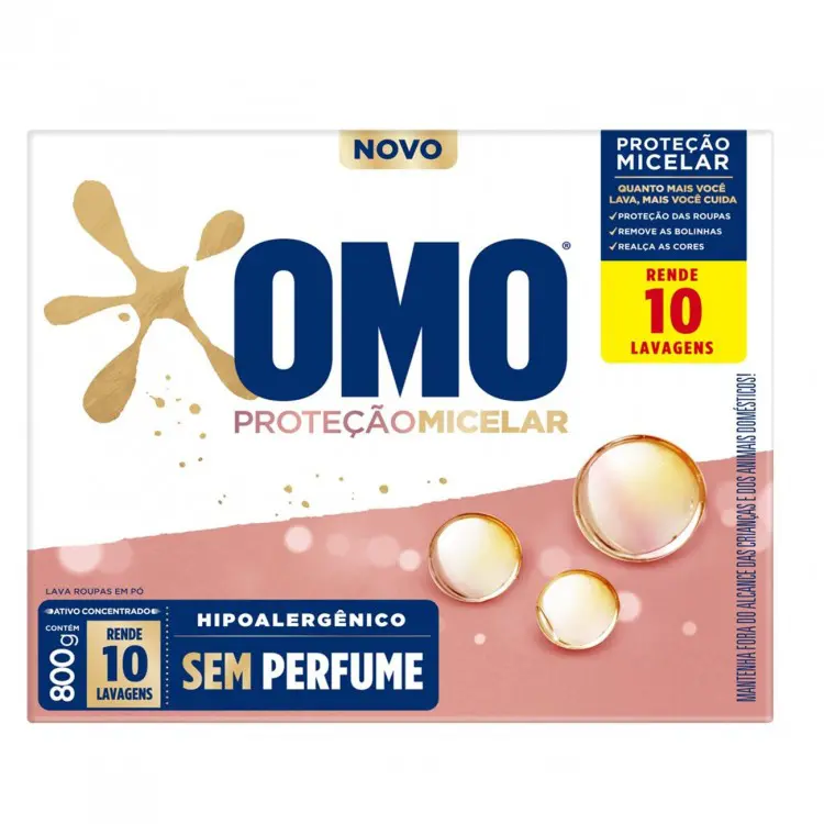 SABÃO EM PÓ OMO PROTEÇÃO MICELAR 800G