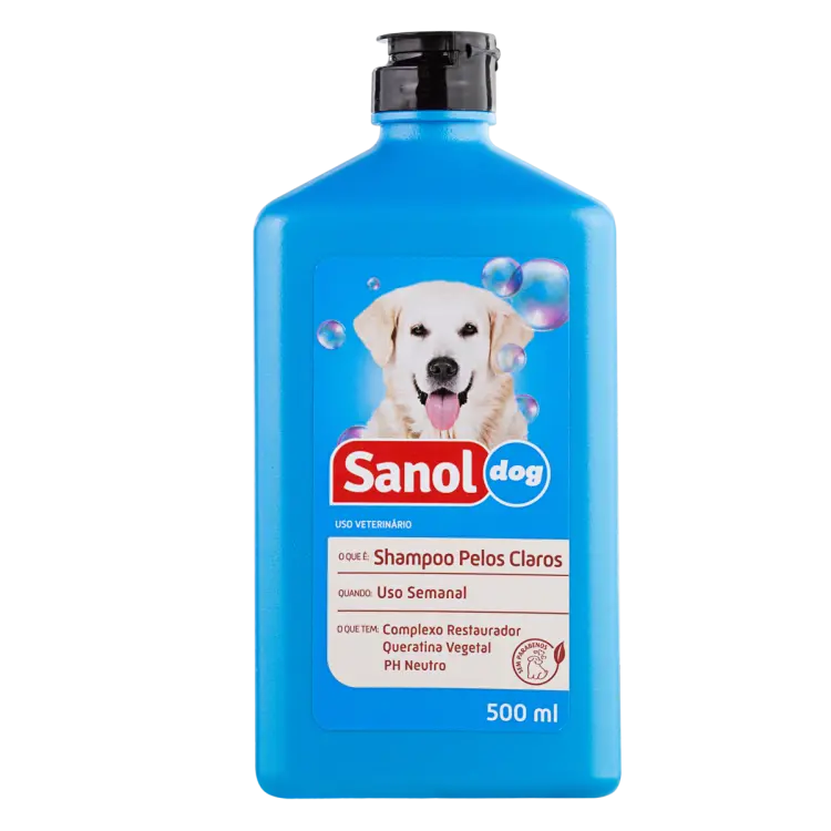 SHAMPOO PARA CÃO SANOL DOG PELOS CLAROS 500 ML