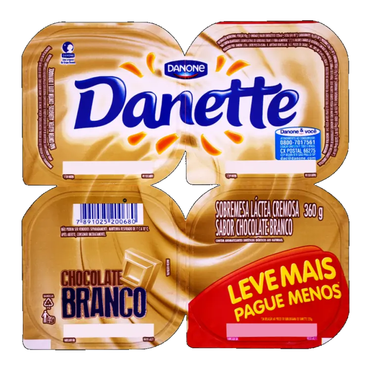 SOBREMESA DANONE DANETTE CHOCOLATE BRANCO COM 4 UN