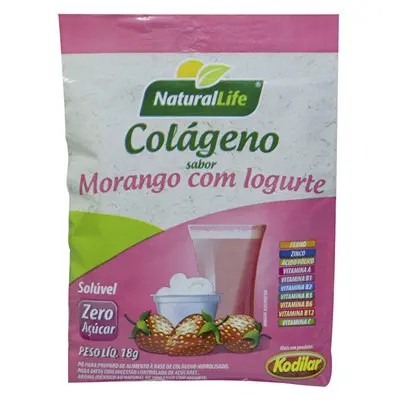 SUPLEMENTO ALIMENTAR NATURAL LIFE COLÁGENO MORANGO COM IOGURTE 18G