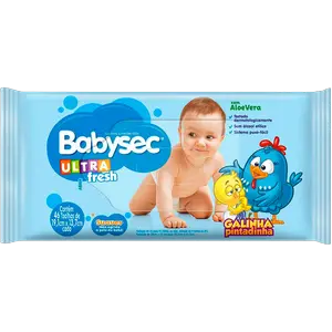 TOALHAS UMEDECIDAS BABYSEC GALINHA PINTADINHA 50 UNIDADES