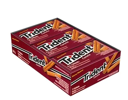 TRIDENT CANELA CHICLETE CAIXA COM 21 UNIDADES