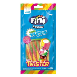 FINI TUBES TWISTER FRUTAS SILVESTRES ÁCIDO 80 GRAMAS