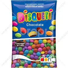 DISQUETI CHOCOLATE CONFEITADO DORI 500 GRAMAS