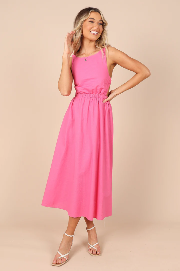 Fmaily Barbecue aubrey cutout midi dress pink