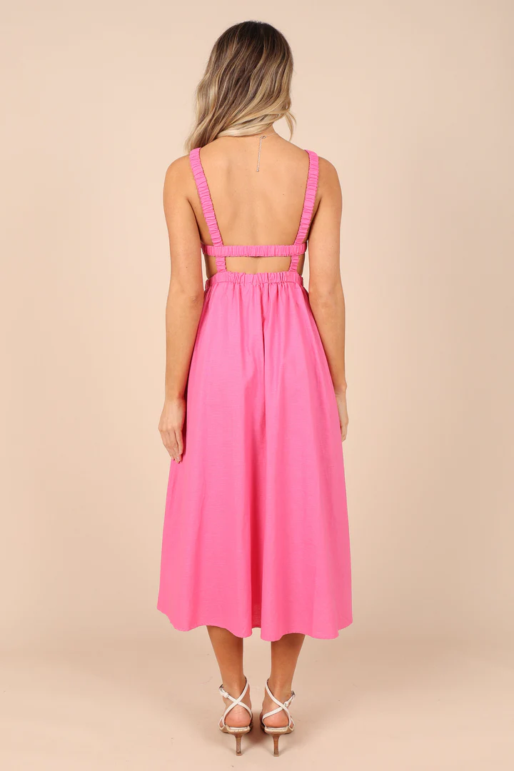 Fmaily Barbecue aubrey cutout midi dress pink