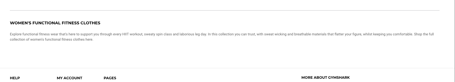 Gymshark Colleciton Footer