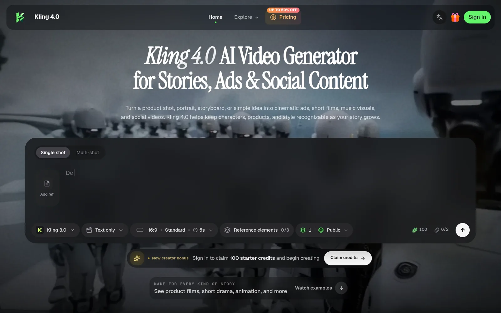Kling 4.0 screenshot 1