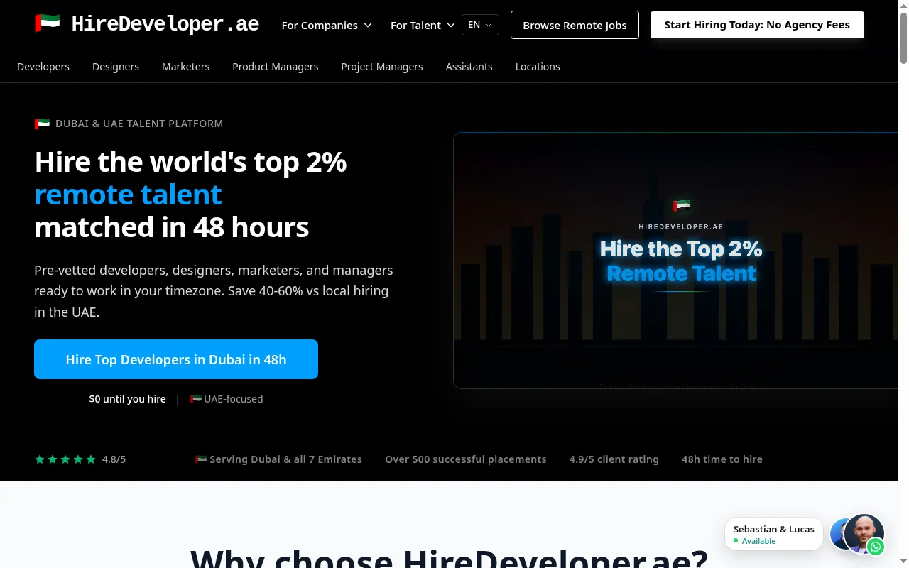 HireDeveloper.ae screenshot 2
