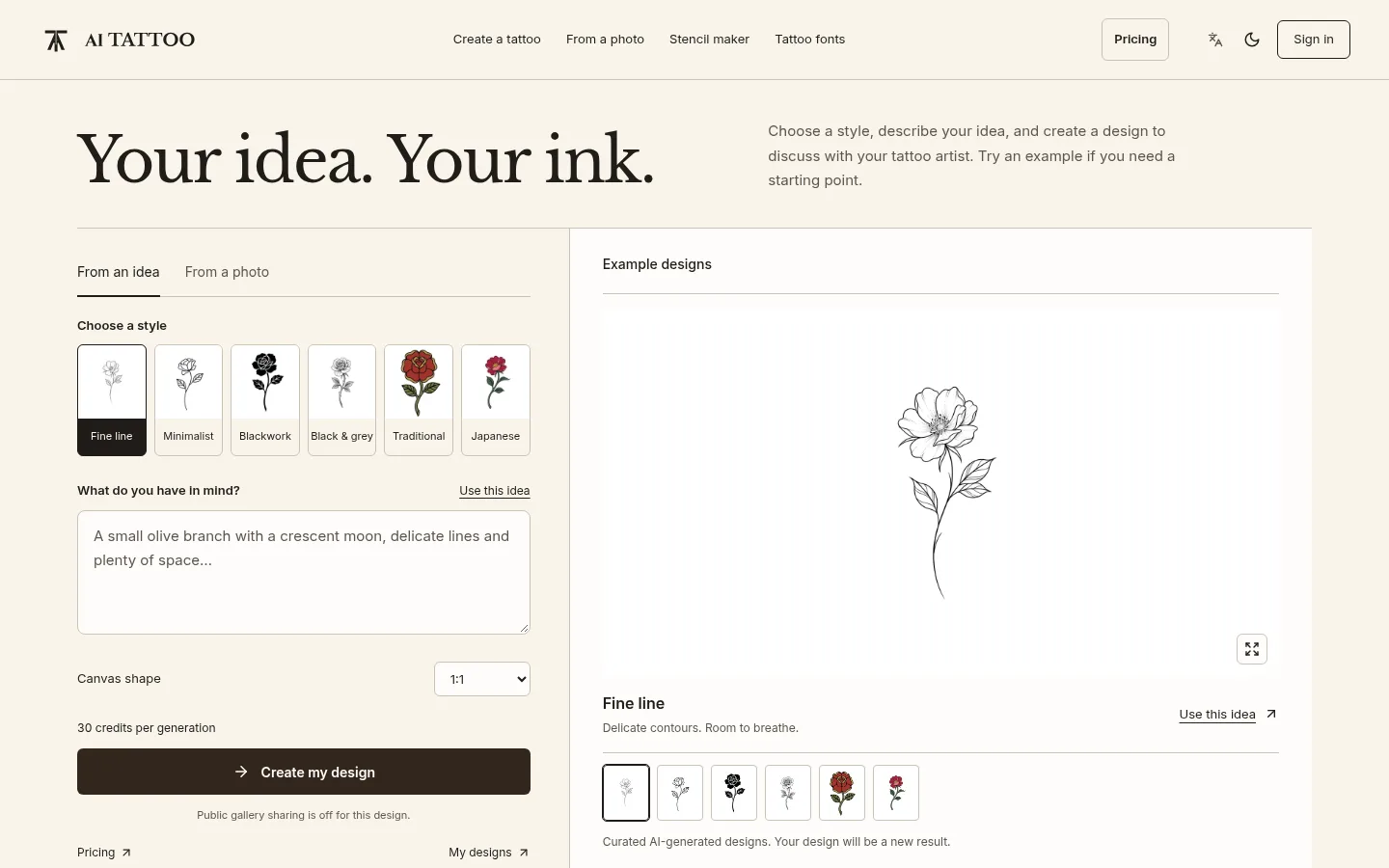 AI Tattoo screenshot 1