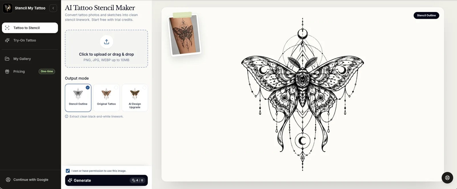 Stencil My Tattoo screenshot 1