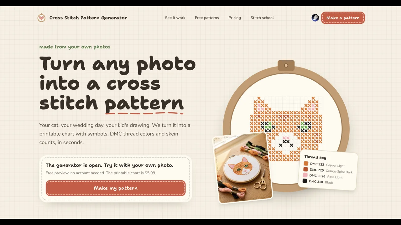 Cross Stitch Pattern Generator screenshot 1