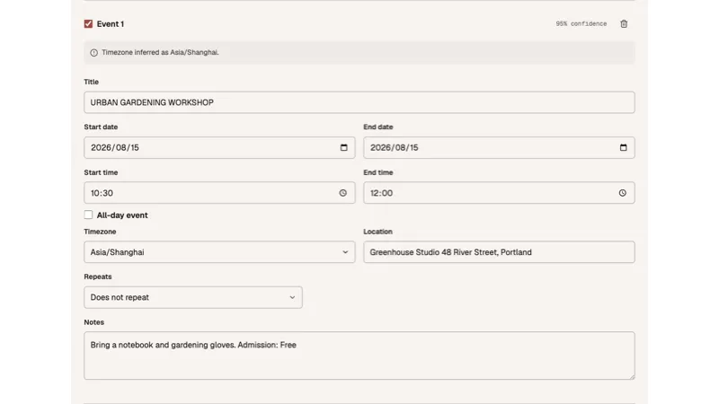 Image to Calendar screenshot 1