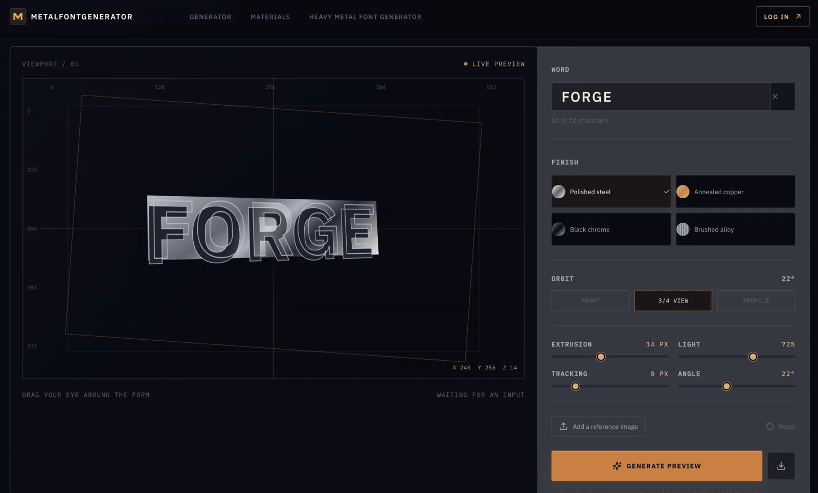 metalfontgenerator screenshot 2