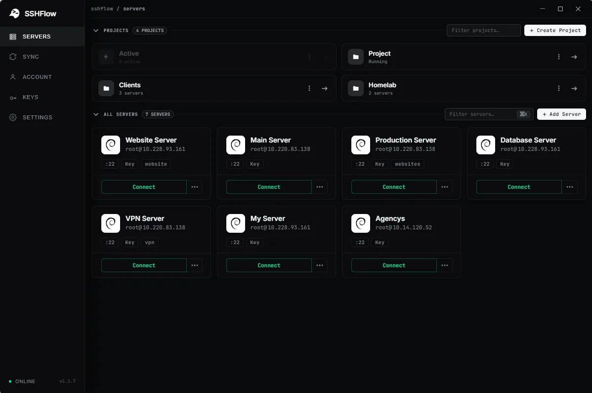 SSHFlow screenshot 1