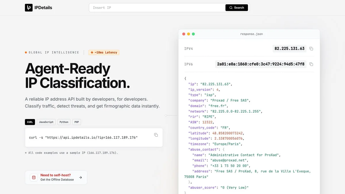 IPDetails.io screenshot 1