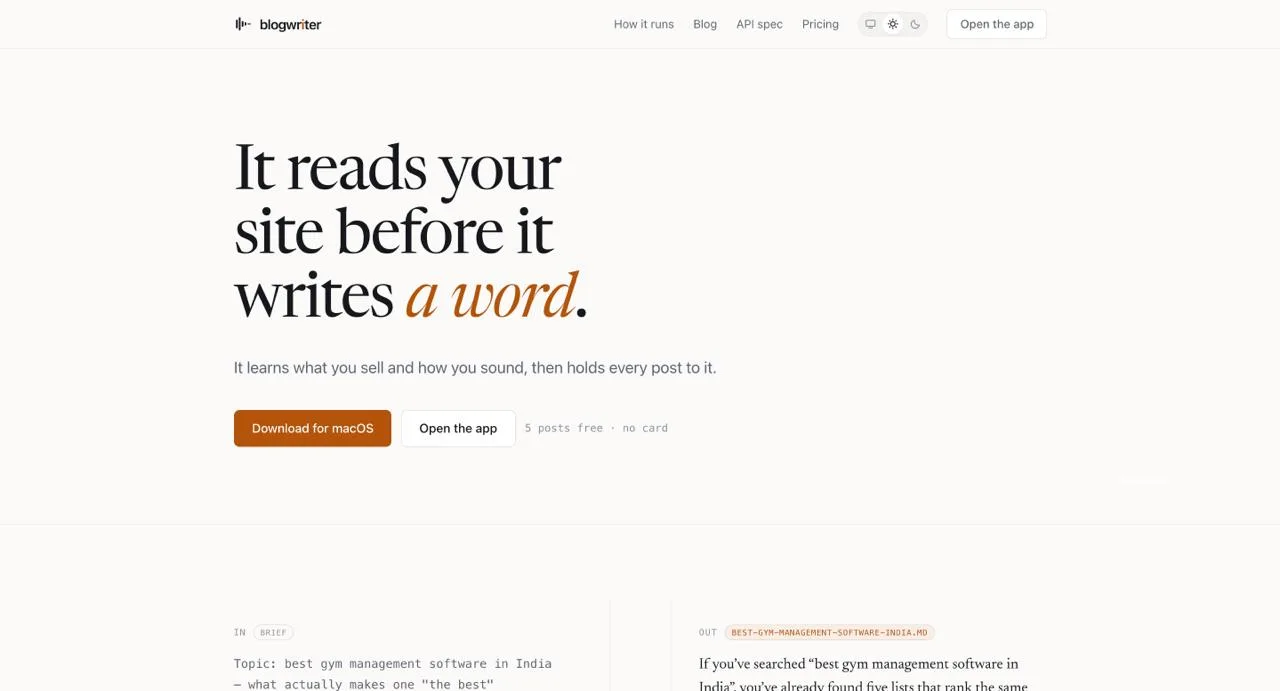 blogwriter screenshot 1
