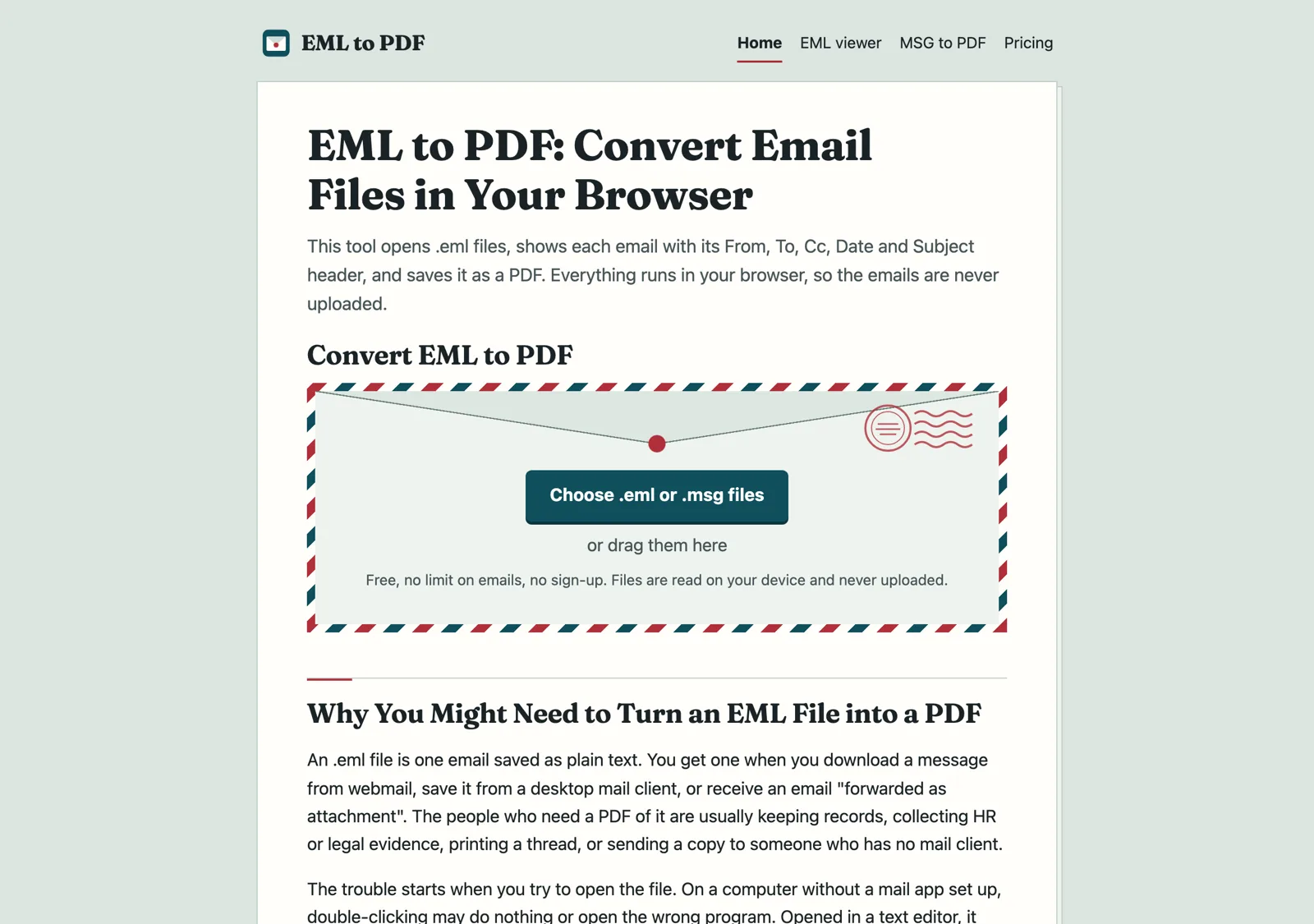 EML to PDF screenshot 1