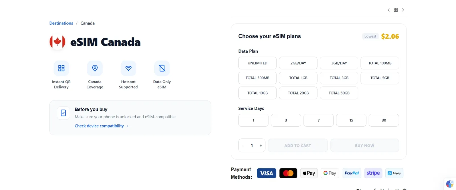 Ezigo eSIM screenshot 1