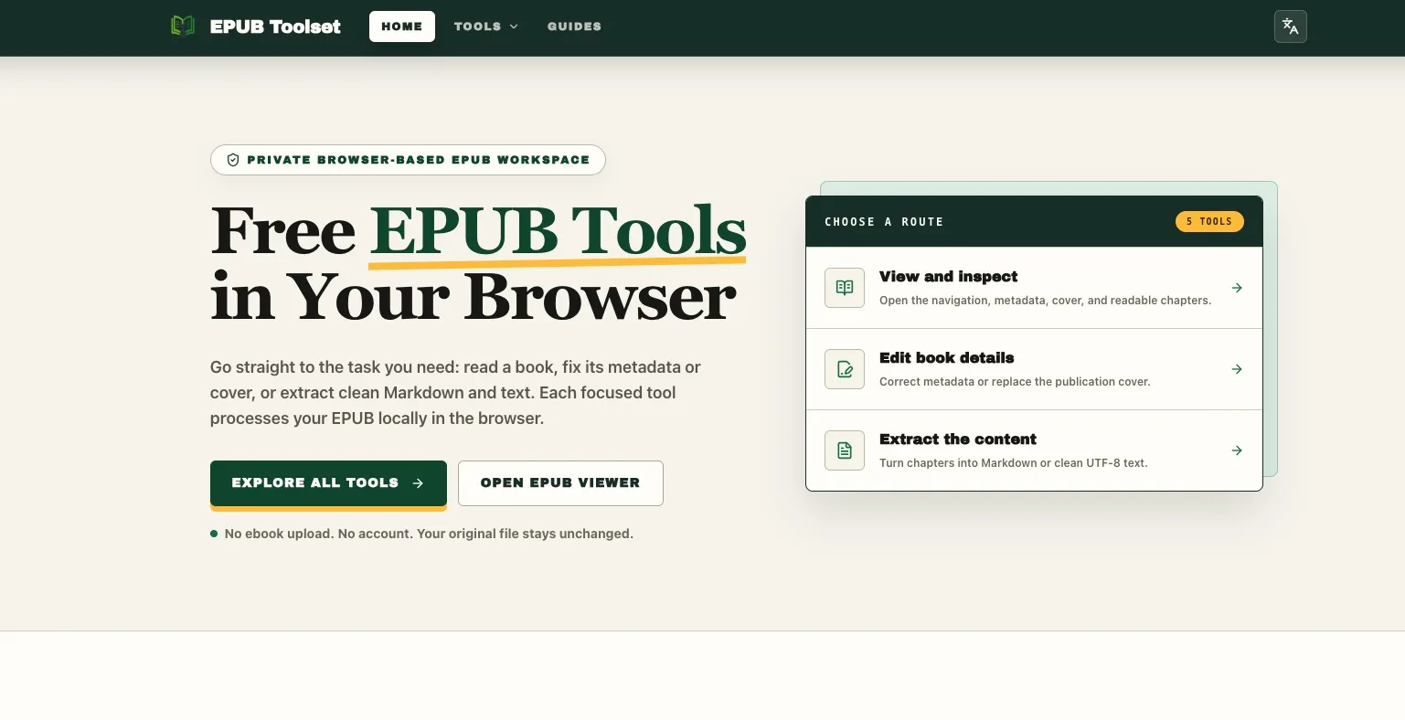 Free EPUB Tools screenshot 1