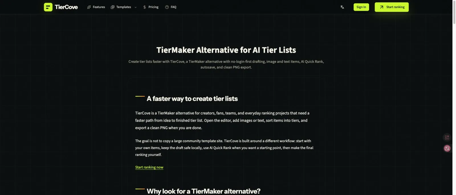 TierCove screenshot 2