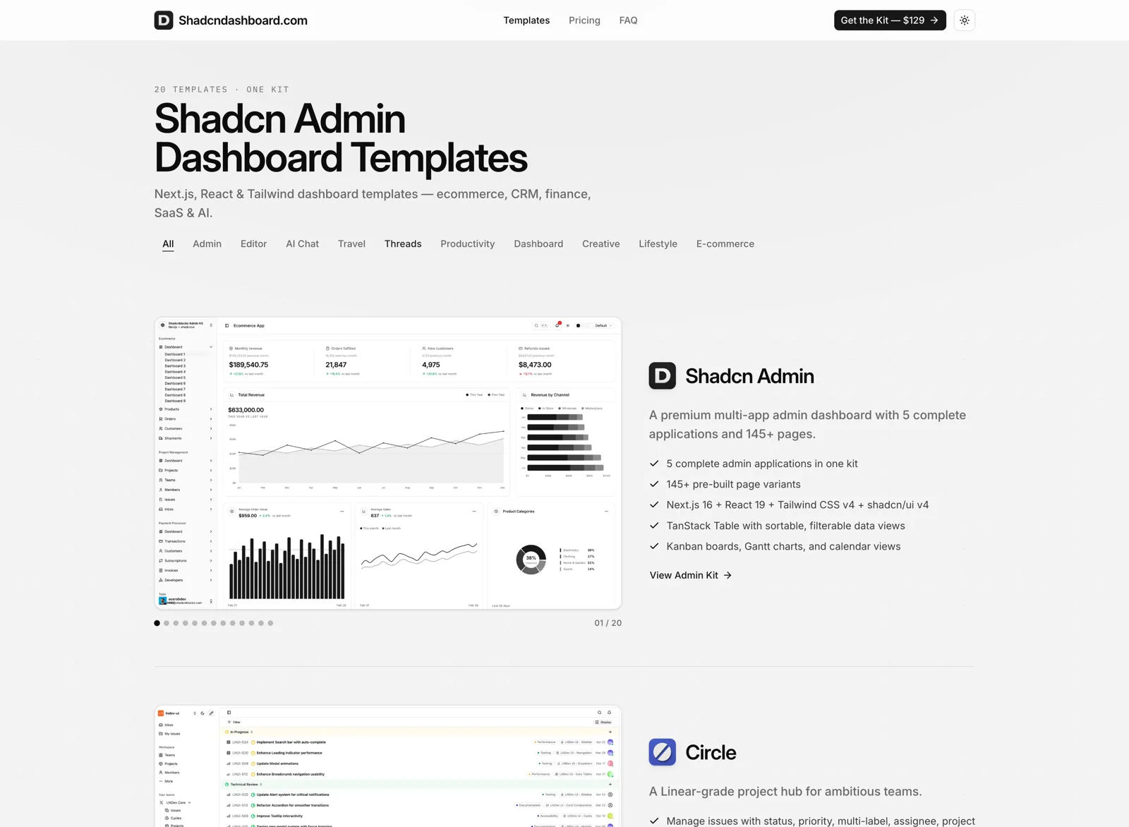 Shadcndashboard screenshot 2