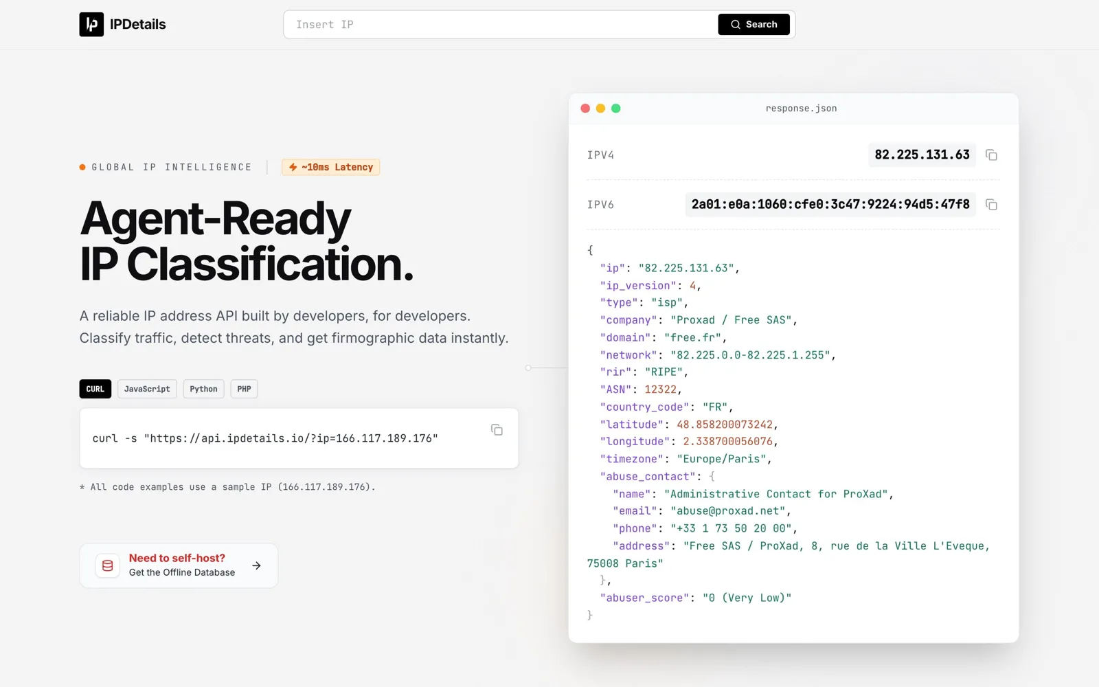 IPDetails.io screenshot 2