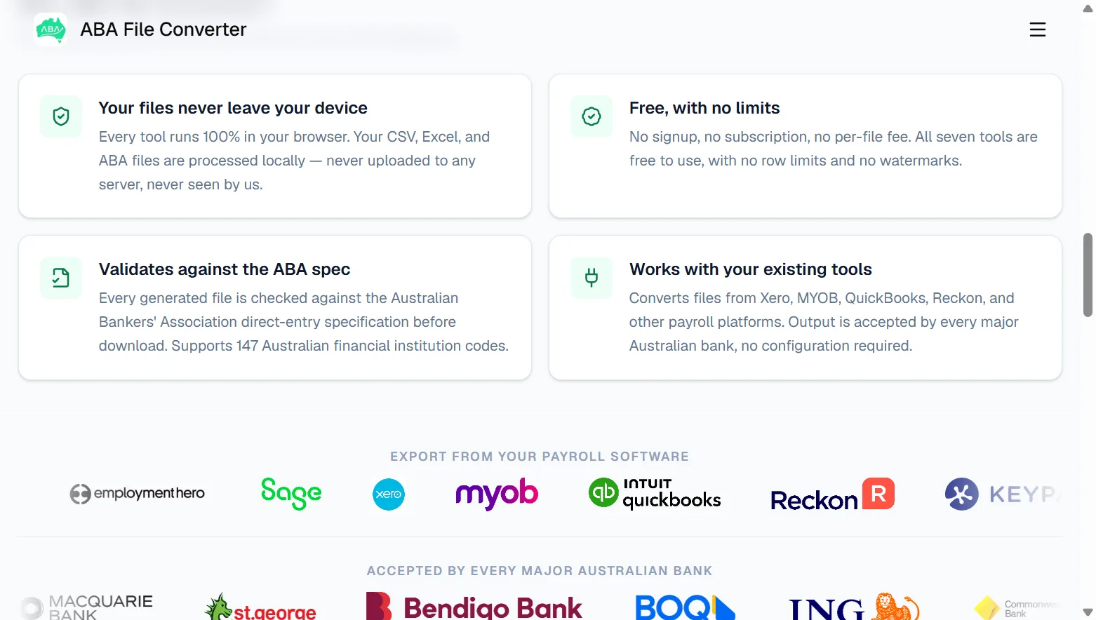 ABA File Converter screenshot 1