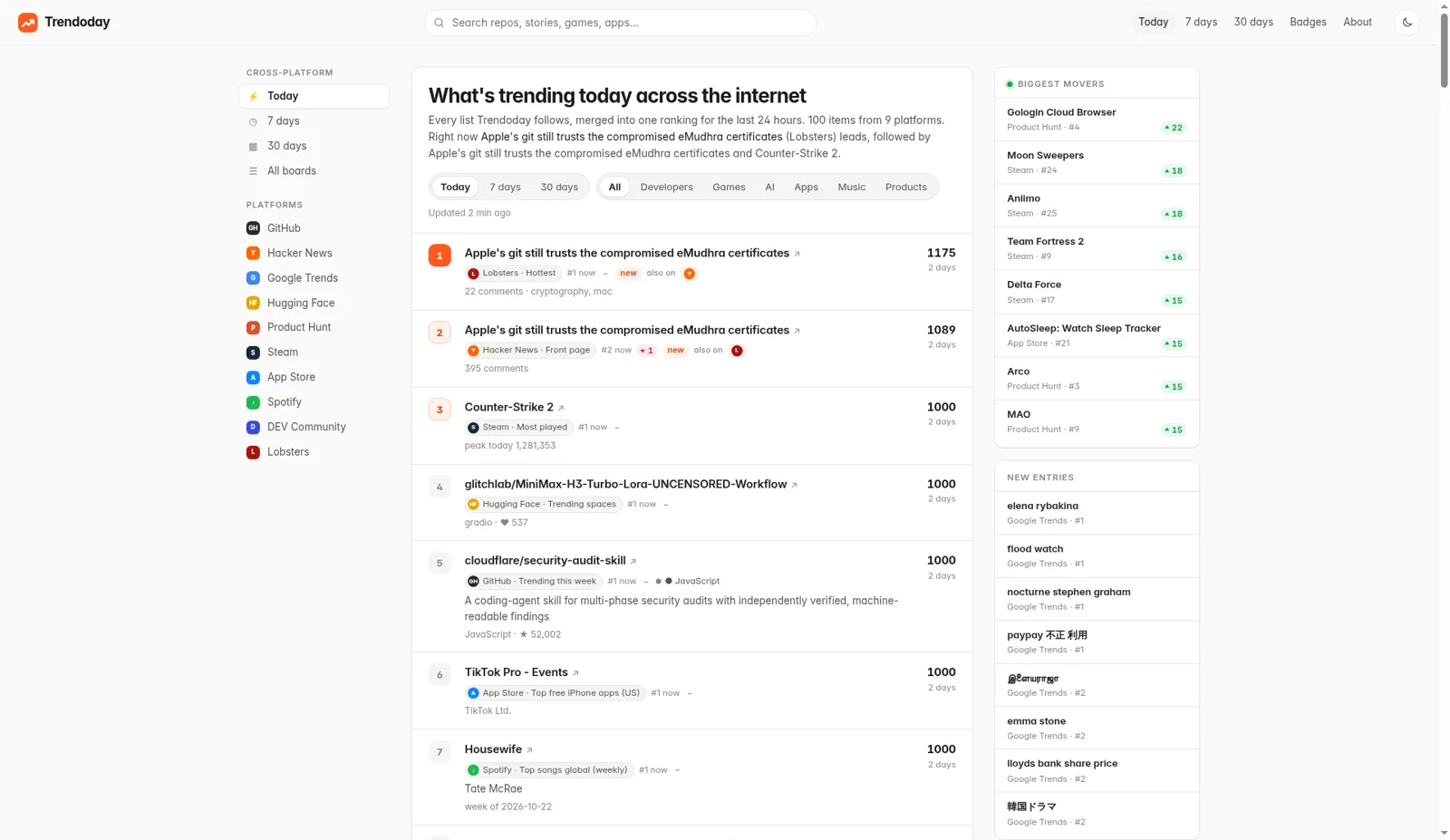 Trendoday screenshot 1