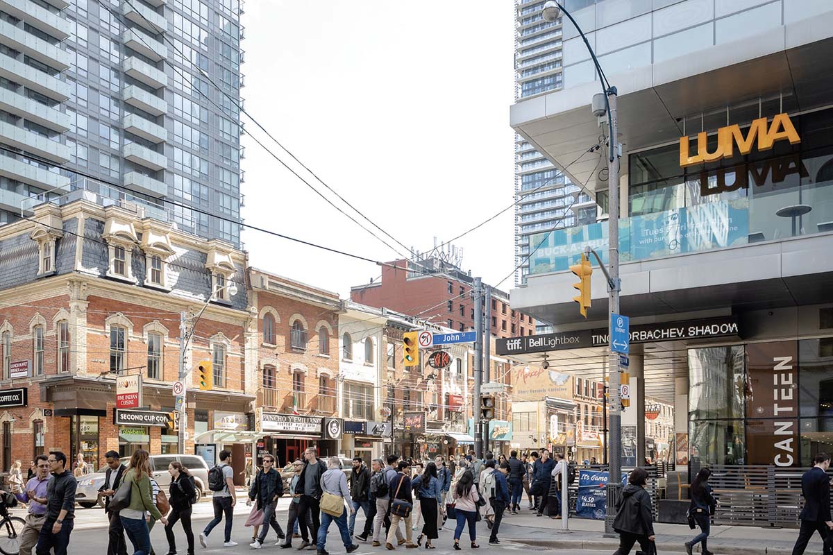 A busy street in Toronto