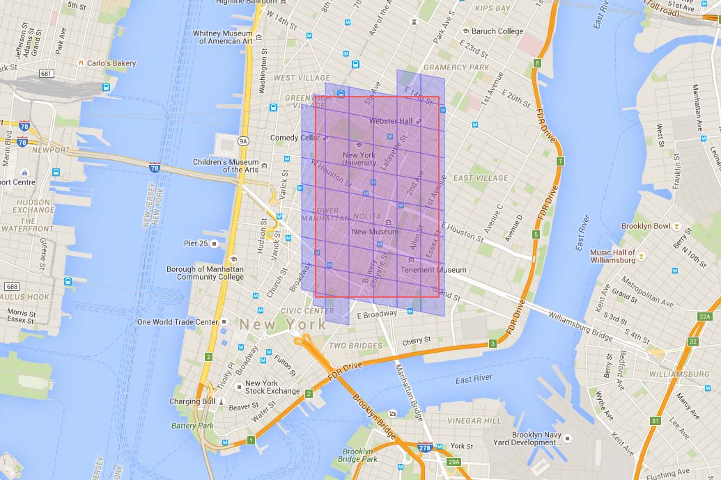 Screen shot of Google map tool built by SWL
