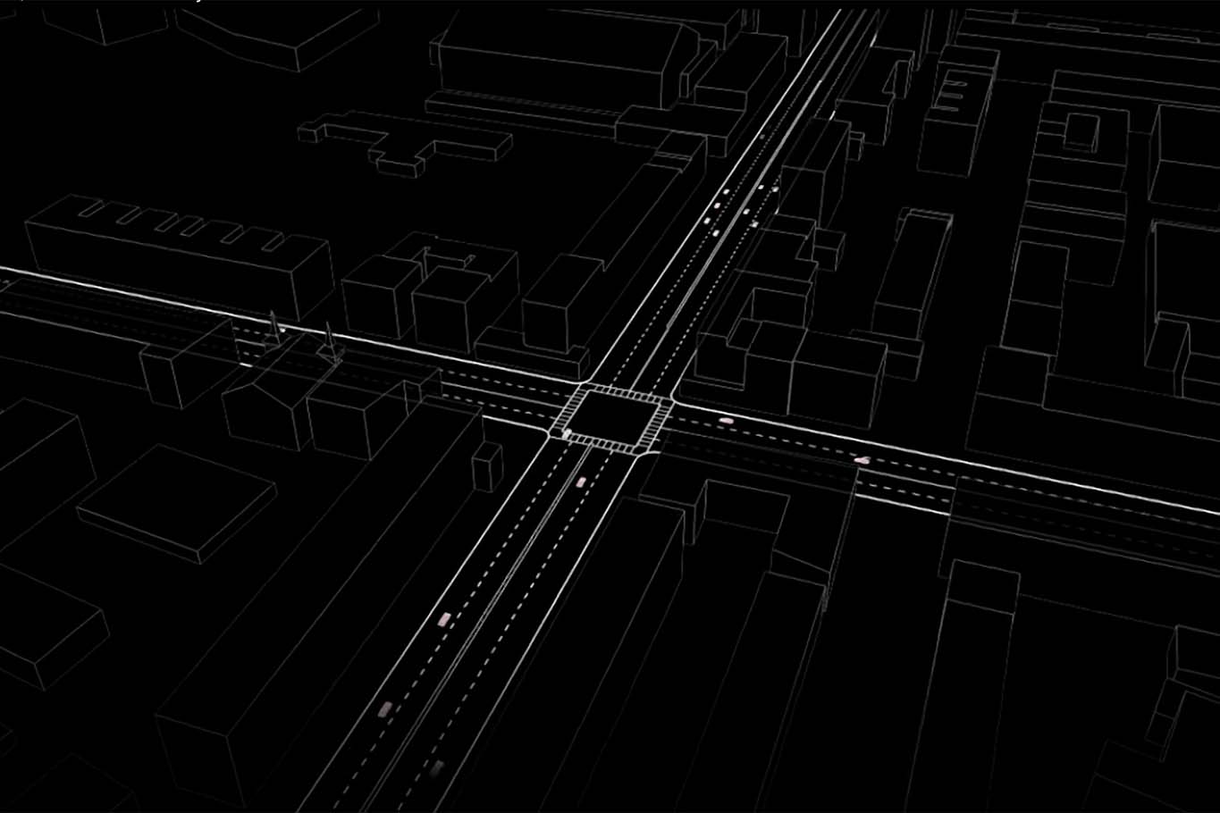 Illustration of city intersection